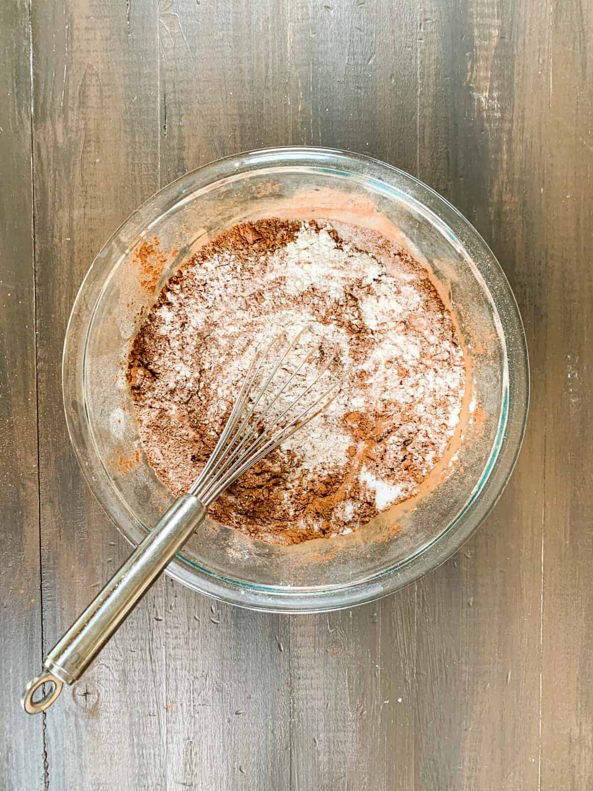 mix in the dry ingredients in a bowl.