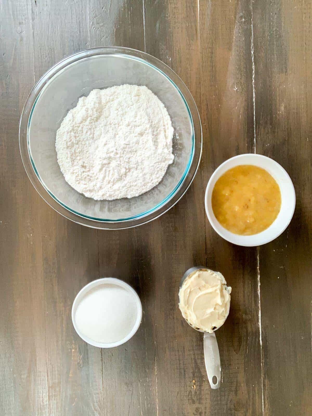 ingredients for banana bread.